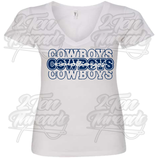 V-Neck Cowboys Echo Shirt