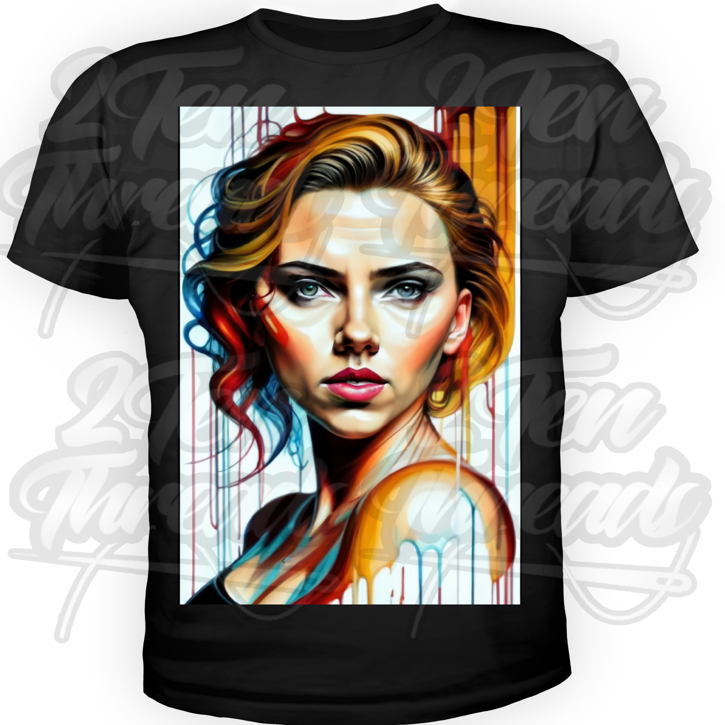 Scarlett Johansson Drip Painting T