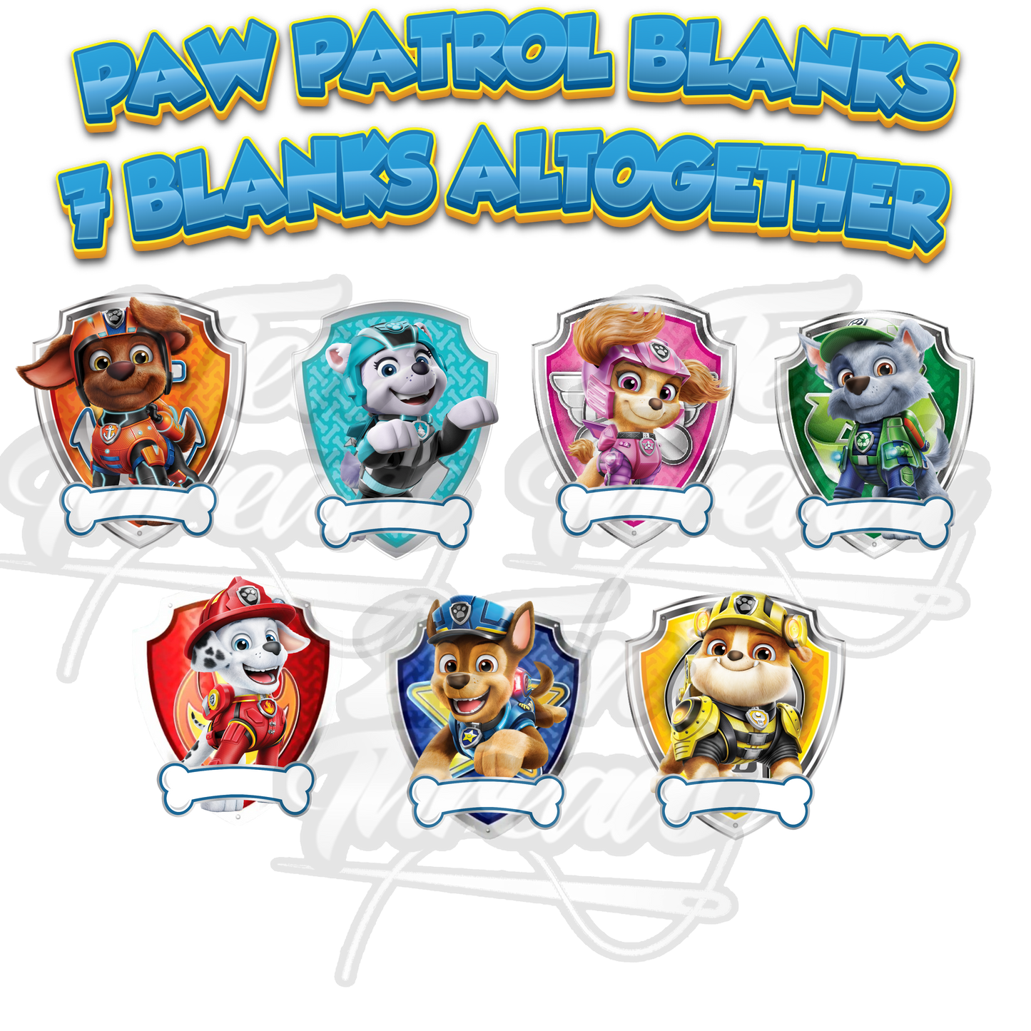 Custom Paw Patrol Blank Emblem PNG files for DTF!