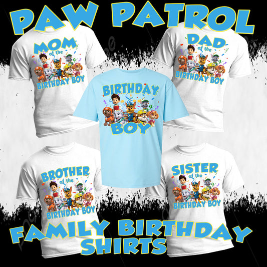Paw Patrol Family Boy Birthday Bundle PNG Files