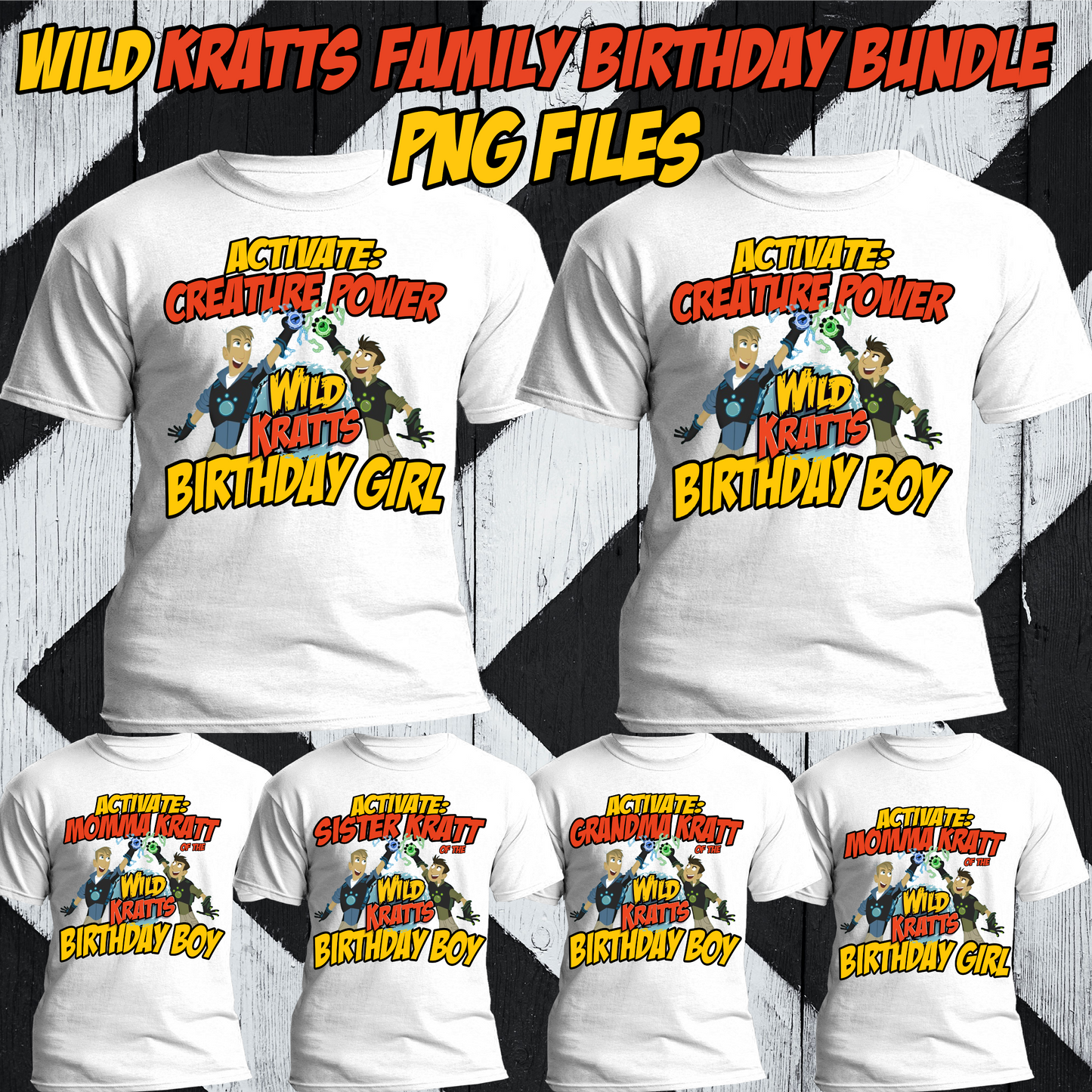 Custom Wild Kratts Birthday Bundle for the Family PNG File!